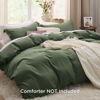 Picture of Bedsure Olive Green Oversized Queen Duvet Cover - 3 Pieces Prewashed Extra Soft Bedding Set, Includes 1 Duvet Cover 98x98 Inches with Zipper Closure & 2 Pillow Shams, Comforter Not Included