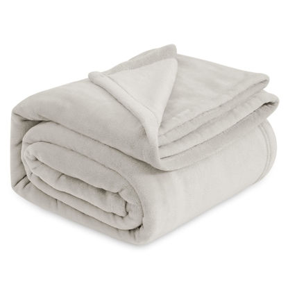 Picture of Bedsure Fleece Bed Blankets Full Size Linen - Soft Lightweight Plush Fuzzy Cozy Luxury Blanket Microfiber, 84x90 inches