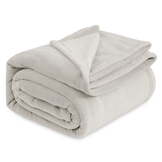 Picture of Bedsure Fleece Bed Blankets Full Size Linen - Soft Lightweight Plush Fuzzy Cozy Luxury Blanket Microfiber, 84x90 inches