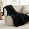 Picture of Bedsure Twin Blanket for Couch - Super Soft Cozy Blankets for Women, Cute Small Fleece Throws for Girls, Black, 60x80 Inches