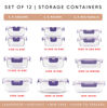 Picture of JoyJolt 24pc Borosilicate Glass Storage Containers with Lids. 12 Airtight, Freezer Safe Food Storage Containers, Pantry Kitchen Storage Containers, Glass Meal Prep Container for Lunch