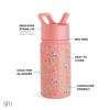 Picture of Simple Modern CoComelon Kids Water Bottle with Straw Lid | Insulated Stainless Steel Reusable Tumbler for Toddlers, School | Summit Collection | 14oz, CoComelon Pink Melon
