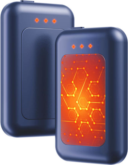 Picture of Jerritte Electric Hand Warmers Rechargeable 2 Pack, Rechargeable Hand Warmer, 16 Hrs Portable Hand Warmer for Outdoor Camping Hunting Golf Accessories, Gifts for Women Men Blue