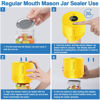 Picture of LOVE MOMENT Electric Mason Jar Vacuum Sealer Kit for Wide Mouth and Regular Mouth Mason Jar - Yellow
