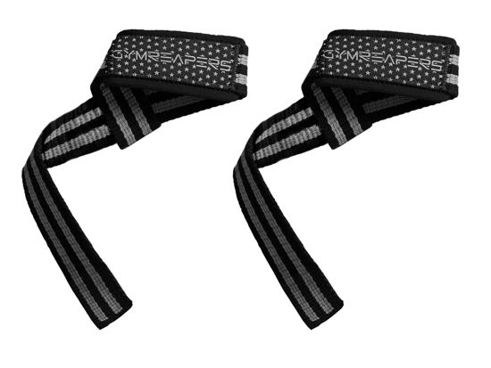 Picture of Gymreapers Lifting Wrist Straps for Weightlifting, Bodybuilding, Powerlifting, Strength Training, & Deadlifts - Padded Neoprene with 18" Cotton