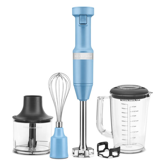 Picture of KitchenAid Variable Speed Corded Hand Blender with Accessories, Matte Black Violet, KHBV83VB