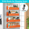 Picture of HuggieGems 4 Pack Magnetic Spice Storage Rack Organizer for Refrigerator and Oven, Orange Fridge Organizers and Storage