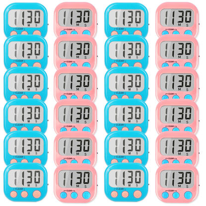 Picture of Classroom Timers for Teachers Kids Large Magnetic Digital Timer 24 Pack-Blue Pink