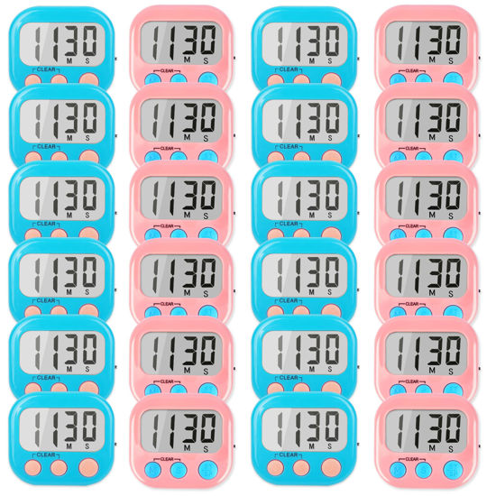 Picture of Classroom Timers for Teachers Kids Large Magnetic Digital Timer 24 Pack-Blue Pink