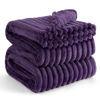 Picture of Bedsure Purple Fleece Blanket for Couch - Super Soft Cozy Queen Blankets for Women, Cute Small Throws for Girls, 90x90 Inches