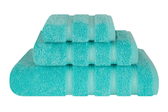 Picture of American Soft Linen Premium 3 Piece Towel Set, 1 Bath Towel 1 Hand Towel 1 Washcloth, 100% Cotton Turkish Towels for Bathroom, Turquoise Towel Set