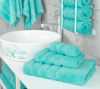 Picture of American Soft Linen Premium 3 Piece Towel Set, 1 Bath Towel 1 Hand Towel 1 Washcloth, 100% Cotton Turkish Towels for Bathroom, Turquoise Towel Set