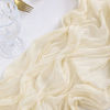 Picture of Socomi Fall Thanksgiving Table Runner Cheesecloth Table Runner 120 inch 10FT Boho Rustic Gauze Table Runner for Wedding Party Baby Shower Fall Decor Beige 6pcs