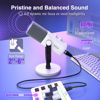 Picture of FIFINE XLR/USB Gaming Microphone for Streaming Podcasting, PC Computer RGB Mic, with Gain Knob, Mic Mute, Monitoring Jack, Gamer Mic for Recording Video Creation-AmpliGame AM8 White