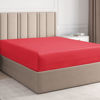 Picture of King Fitted Bed Sheet - Hotel Luxury & Cooling Single Fitted Sheet Only - Easily Fits Mattress Up to 16 Inches Perfectly - Soft, Wrinkle Free, Breathable & Comfy Red Single Fitted Bed Sheet