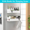 Picture of HuggieGems 2 Pack Magnetic Spice Storage Rack Organizer for Refrigerator and Oven, White Fridge Organizers and Storage