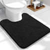 Picture of OLANLY Toilet Rugs U-Shaped 24x20, Extra Soft Absorbent Chenille Contour Bathroom Rugs for Toilet, Dry Quickly, Machine Washable, Non-Slip Toilet Bath Mat, Black