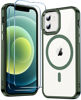 Picture of Temdan Magnetic Case for iPhone 12 Case & iPhone 12 Pro Case Clear,[Compatible with Magsafe 12 FT Shockproof ][2 Pcs Glass Screen Protector] [Never Yellowing] Slim Thin Phone Case Cover -Green