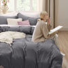 Picture of Bedsure Dark Grey Oversized King Duvet Cover - 3 Pieces Prewashed Extra Soft Bedding Set, Includes 1 Duvet Cover 120x98 Inches with Zipper Closure & 2 Pillow Shams, Comforter Not Included