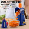 Picture of Zulay Rotary Cheese Grater 5 Blade Cheese Shredder - Manual Hand Crank Cheese Grater With Reinforced Suction & 5 Interchangeable Drums - Easy to Use Vegetable Chopper - Blue Gold