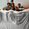 Picture of Bedsure Sherpa Fleece Cal King Blankets for Bed - Thick and Warm Oversized Blanket for Winter, Soft Fuzzy Plush Large Blanket for All Seasons, Light Grey, 112x98 Inches