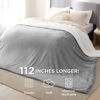 Picture of Bedsure Sherpa Fleece Cal King Blankets for Bed - Thick and Warm Oversized Blanket for Winter, Soft Fuzzy Plush Large Blanket for All Seasons, Light Grey, 112x98 Inches