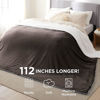 Picture of Bedsure Sherpa Fleece Cal King Blankets for Bed - Thick and Warm Oversized Blanket for Winter, Soft Fuzzy Plush Large Blanket for All Seasons, Brown, 112x98 Inches