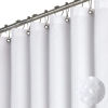 Picture of Dynamene Stall Fabric Shower Curtain - 48 inch Wide Waffle Weave Weighted Thick Cloth Shower Curtain for Bathroom, Neutral Heavy Duty Hotel Spa Luxury Bath Curtain Set with 8 Hook, 48x72, White