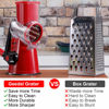 Picture of Geedel Rotary Cheese Grater, Kitchen Mandoline Vegetable Slicer with 3 Interchangeable Blades, Easy to Clean Rotary Grater Slicer for Fruit, Vegetables, Nuts