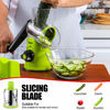 Picture of Geedel Rotary Cheese Grater, Kitchen Mandoline Vegetable Slicer with 3 Interchangeable Blades, Easy to Clean Rotary Grater Slicer for Fruit, Vegetables, Nuts