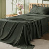 Picture of Bedsure Twin Sheets Set - Soft Twin Bed Sheets, 3 Pieces Hotel Luxury Olive Green Sheets Twin, Easy Care Polyester Microfiber Cooling Bed Sheet Set