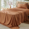 Picture of Bedsure Twin Sheets Set - Soft Twin Bed Sheets, 3 Pieces Hotel Luxury Terracotta Sheets Twin, Easy Care Polyester Microfiber Cooling Bed Sheet Set