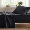 Picture of Bedsure Twin Sheets Set Black - Soft Twin Bed Sheets, 3 Pieces Hotel Luxury Twin Sheets, Easy Care Polyester Microfiber Cooling Bed Sheet Set