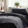 Picture of Bedsure Twin Sheets Set Black - Soft Twin Bed Sheets, 3 Pieces Hotel Luxury Twin Sheets, Easy Care Polyester Microfiber Cooling Bed Sheet Set