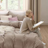 Picture of Bedsure Khaki Oversized Queen Duvet Cover - 3 Pieces Prewashed Extra Soft Bedding Set, Includes 1 Duvet Cover 98x98 Inches with Zipper Closure & 2 Pillow Shams, Comforter Not Included