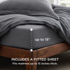 Picture of Bedsure Duvet Cover Queen Size with Fitted Sheet - 4 Pieces Prewashed Extra Soft Bedding Set, Includes 1 Duvet Cover 90x90 Inches with Zipper Closure, 2 Pillow Shams, 1 Fitted Sheet, Dark Grey