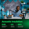 Picture of Ekkogo Acoustic Panels 12-Pack Soundproof Wall Panels 12"X12"X0.4" Sound Panels High Density Sound Dampening Panels - [Pebble Gray Square]