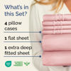 Picture of Extra Deep Queen Sheet Set - 6 Piece Breathable & Cooling Sheets - Hotel Luxury Bedding Set with 18-24 Inch Extra Deep Pockets - Easy Fit - Super Soft, Wrinkle Free and Comfy - Baby Pink, Queen Size