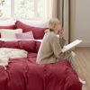 Picture of Bedsure Red Twin Duvet Cover - 2 Pieces Prewashed Extra Soft Bedding Set, Includes 1 Duvet Cover Twin Size 68x90 Inches with Zipper Closure & 1 Pillow Sham, Comforter Not Included