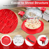 Picture of SURETIVIAN Chicken Shredder Large Chicken Breast Shredder Tool Twist with Brush&Fork, Visible Meat Shredder Machine, Anti-Slip Strip, Ergonomic Handle, BPA Free, Suitable for Pork Beef Chicken(Red)