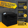 Picture of HOMEXCEL Microfiber Cleaning Cloths 12 Pack, Premium 16 x 16 inch Microfiber Towel for Cars, Ultra Absorbent Car Washing Cloth, Lint Free Streak Free Wash Cloths for Car, Kitchen, and Window, Black