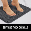 Picture of Gorilla Grip Bath Rug 48x24, Thick Soft Absorbent Chenille, Rubber Backing Quick Dry Microfiber Mats, Machine Washable Rugs for Shower Floor, Bathroom Runner Bathmat Accessories Décor, Charcoal