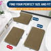 Picture of OLANLY Toilet Rugs U-Shaped 24x20, Extra Soft Absorbent Chenille Contour Bathroom Rugs for Toilet, Dry Quickly, Machine Washable, Non-Slip Toilet Bath Mat, Tan