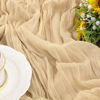 Picture of Socomi Cheesecloth Table Runner 10ft Gauze Boho Rustic Sand Cheese Cloth Table Runner for Wedding Bridal Shower Fall Thanksgiving Christmas Decoration 10pcs Sand