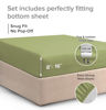 Picture of King Size Fitted Bed Sheet - Hotel Luxury Single Fitted Sheet Only - Fits Mattress Up To 16" - Soft, Wrinkle Free, Breathable Sheet for Women, Men, Kids & Teens - Light Olive Green Single Fitted Sheet