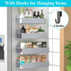 Picture of HuggieGems 4 Pack Magnetic Spice Storage Rack Organizer for Refrigerator and Oven, Gray Fridge Organizers and Storage