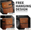 Picture of HOTOR Brown Car Trash Can with Adjustable Strap, Magnetic Snaps, Waterproof Lining, and Storage Pocket