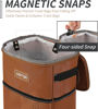 Picture of HOTOR Brown Car Trash Can with Adjustable Strap, Magnetic Snaps, Waterproof Lining, and Storage Pocket