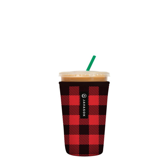Picture of Sok It Java Sok Iced Coffee & Cold Soda Insulated Neoprene Cup Sleeve (Buffalo Check, Medium: 22-28oz)