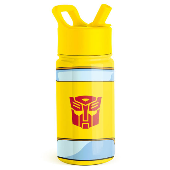 Picture of Simple Modern Transformers Kids Water Bottle with Straw Lid | Reusable Insulated Stainless Steel Cup for Toddlers, School | Summit Collection | 14oz, Transformer Bumble Bee